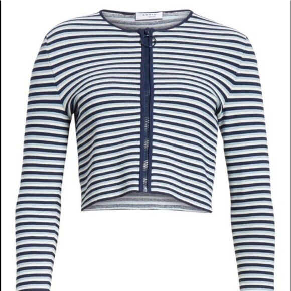 Akris Punto Sweaters - Akris Punto Stripe Crop Cardigan sz 10